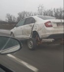 Skoda rides on trailer instead of rear wheels, because the madness never stops in Russia