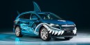 The all-electric mascot of the San José Sharks, SHARYAQ, is recognisable as the ŠKODA ENYAQ iV