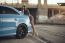 Sky Blue Audi S3 Sedan on Vorsteiner V-FF 103 Wheels