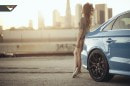 Sky Blue Audi S3 Sedan on Vorsteiner V-FF 103 Wheels