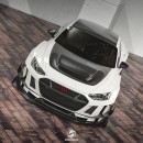 Slammed Audi e-tron GT DTM widebody rendering by hugosilvadesigns