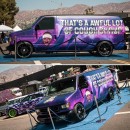 Block Party Van slammed Ford Econoline on custom forged wheels rendering by musartwork on Instagram