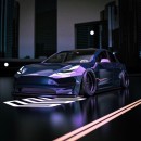 Slammed Tesla Model 3 With No Lights Looks Clean