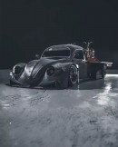 Slammed VW Beetle widebody Moped Flatbed rendering by altered_intent