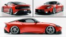2023 Nissan Z Arkangel ducktail slammed widebody rendering