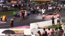 Sleeper Ford Mustang Shelby GT500 drags twin turbo Lambo Huracan and Nissan GT-R on DRACS