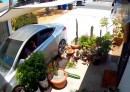 Hyundai Sonata Slow-Crash Driveway CCTV Footage