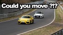 Porsche 718 Cayman GT4 chased by a Toyota GR Yaris