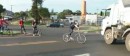 Bicycle rider "jaywalks" on live TV and tempts fate twice
