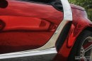 Smart Roadster Wrapped in Red Chrome