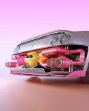Ferrari F355 Pink Gold smiling rendering by chrislabrooy