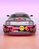 Ferrari F355 Pink Gold smiling rendering by chrislabrooy