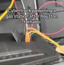Tesla Cybertruck powers gas station after the Houston storm