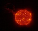 ESA detects “largest solar prominence eruption ever observed in a single image together with the full solar disc.”