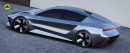 Lotus Evisa electric sedan design study by Forest Yang