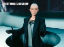 Sophia the robot models for Boss at Fashion Week 2023