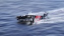 SP80 is part F1 car, part spaceship, part boat, and will go for the world speed record for a sailing boat