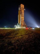 Space Launch System and Orion on the move to the pad for the second time