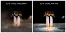 Lunar landing with and without Masten's FAST Landing Pad