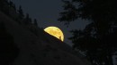A July 2012 Moonrise over Mt. Everts near Mammoth Hot Springs in Yellowstone National Park