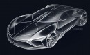 GM Design Sports Car Ideation Sketch with split cockpit