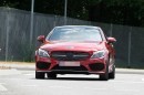2016 Mercedes C-Class Coupe Almost Undisguised in Red Paint Signals Debut