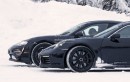 Spyshots: Porsche Mission E vs New Porsche 911 Prototype Battle