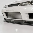 Slammed Nissan S14 Silvia/200SX/240SX looks squeaky-white in rendering by hugosilvadesigns on Instagram