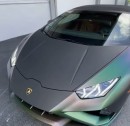 srt_playmate's Lamborghini Huracan EVO Spyder colorshift wrap by metrowrapz on Instagram