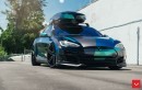 Stanced Tesla Model S Has Vossen Hybrid Forged Wheels and Camo