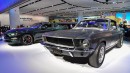 An all-new 2019 Mustang BULLITT shares the stage with the original 1968 Mustang GT that starred with Steve McQueen in the movie “Bullitt.” Both cars are on display at the 2018 North American International Auto Show in Detroit