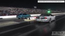 Moore HP Chevrolet Camaros drag racing with stick shifters