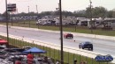 Chevrolet Corvette drag races Mustang on DRACS