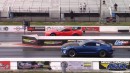 Chevrolet Corvette drag races Mustang on DRACS