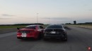 Manual Ford Mustang Shelby GT350 drags and rolls BMW M4 G82 for stick shift glory