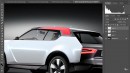 Nissan IDx Nismo Three-Door EV CUV rendering by Theottle
