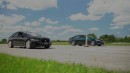 Stock Chevrolet SS vs. Tuned Jaguar XE drag race