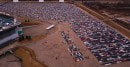 The parking lot of the Pontiac Silverdome, now full with Volkswagen diesel-engined models