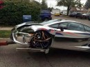 Student Driving Chrome Lamborghini to University has a Crash