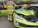 Hyundai Genesis Coupe crushed by a truck