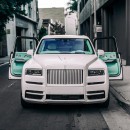 Custom Rolls-Royce Cullinan Arctic White over Tiffany Blue by RDB LA
