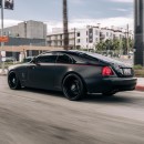Rolls-Royce Wraith Black Badge murdered-out lowered on RDB LA wheels
