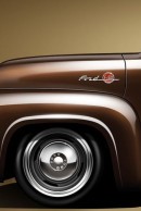1955 Ford F-100 Restomod Root Beer Roadster Shop rendering by cg_3d