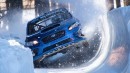 Subaru drives WRX STI on bobsled track