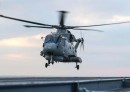 Merlin helicopters touchdown on HMS Prince of Wales