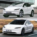 Tesla Model 3 and Y facelift rendering by sugardesign_1
