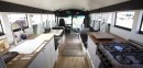 Family of four tunrs school bus into cozy tiny home on wheels
