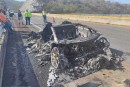 Super Rare Lamborghini Aventador SVJ 63 burns on a highway in Mexico