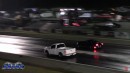 Supercharged Ford F-150 Drags 8s Turbo Mustang on DRACS