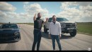 Hennessey F-150 vs Ford Mustang Dark Horse race